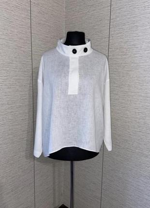 Блуза- рубашка zara из льна2 фото