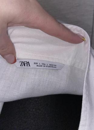 Блуза- рубашка zara из льна6 фото