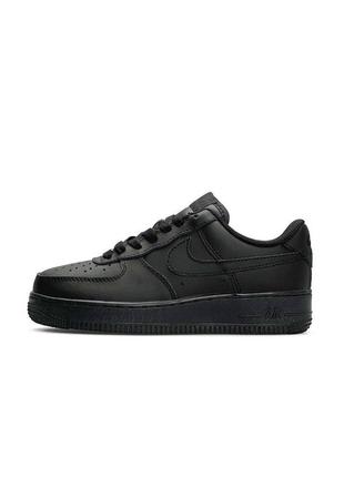 Женские кроссовки nike air force 1 low classic black matte premium