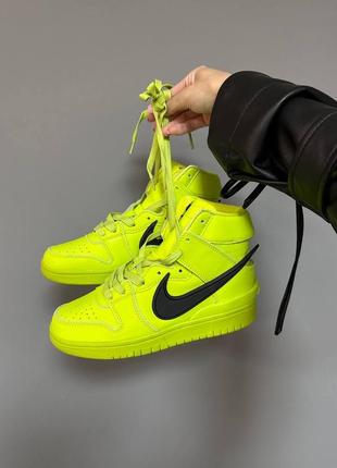 Кроссовки nike sb dunk high x ambush acid green9 фото