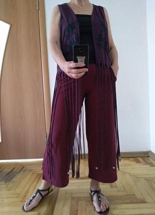 Стильные трикотажные штаны кюлоты с карманами, комплект. размер 1210 фото