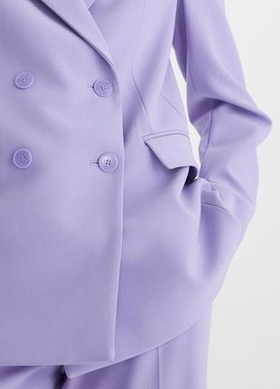 Костюм оверсайз лавандовый фиолетовый брюки пиджак блейзер жакет в стиле zara mango massimo dutti h&amp;m asos reserved cos2 фото