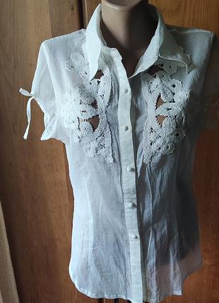 Шикарная гаптированая блуза mas douion, 38 размер