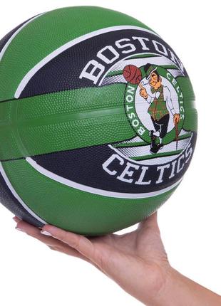 Мяч баскетбольный резиновый spalding nba team boston celtic №72 фото