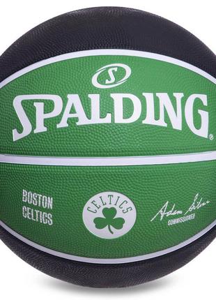 Мяч баскетбольный резиновый spalding nba team boston celtic №74 фото