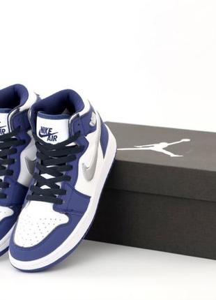 Женские кроссовки nike air jordan 1 high blue white 36-37-38