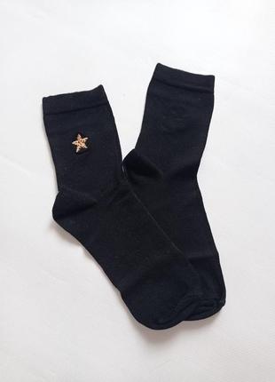 Next. носочки тонкие с звёздами в звериный принт. one size.1 фото