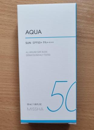 Missha, солнцезащитный гель, all-around safe block aqua sun gel, spf50+/pa++++, 50мл1 фото