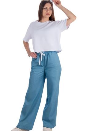 Широкі джинси палаццо, широкие джинсы клеш, стильні штани кльош5 фото