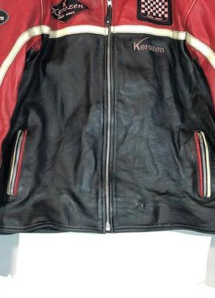 Kerozen moto leather jacket vintage 
мотокуртка6 фото