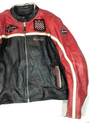 Kerozen moto leather jacket vintage 
мотокуртка3 фото