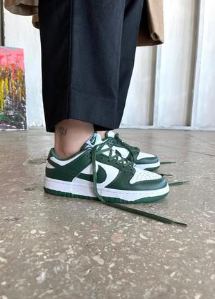 Кроссовки nike sb dunk low green white