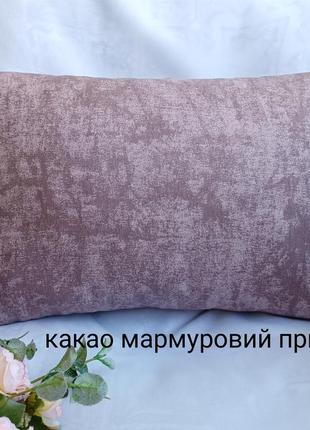 Декоративна подушка 30*45 см какао  з цупкої тканини1 фото