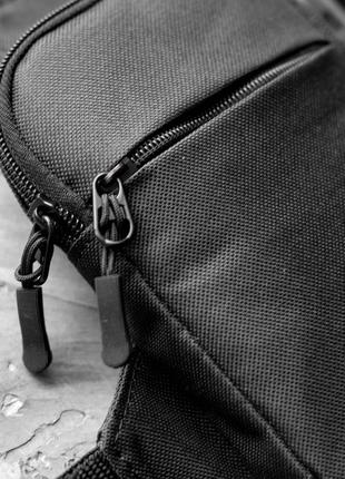 Маленькая нагрудная сумка слинг через плечо puma черная тканевая молодежная6 фото