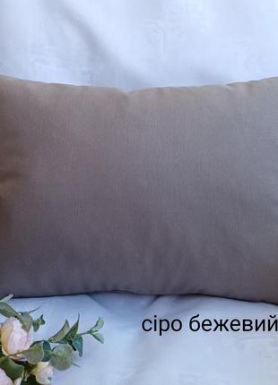 Декоративная подушка 30*45 серо бежевый с плотной ткани2 фото