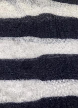 Женский пуловер armani jeans, стильная кофта в черно-белую полоску4 фото