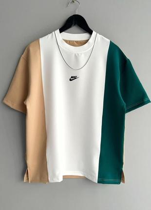 Чоловіча футболка nike у біло-зеленому кольорі,чоловіча стильна футболка на кожен день