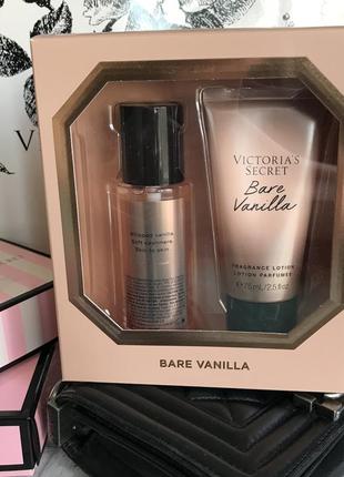 Набір victoria’s secret bare vanilla duo gift box спрей мист лосьон ваніль pink1 фото