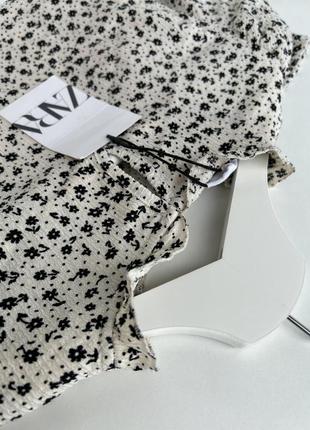 Zara цветочная блуза с воланами8 фото