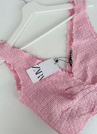 Zara оверсайз твидовый топ 🌸