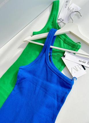 Zara невероятно соблазнительные платья миди на одно плечо 💙💚2 фото