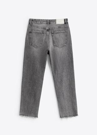 Zara свободные укороченные джинсы straight crop5 фото