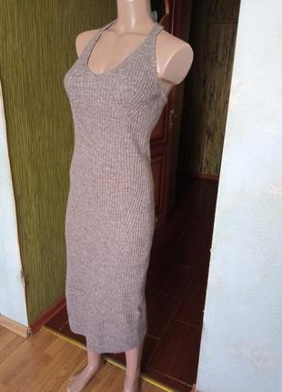 Вязане плаття в рубчик3 фото