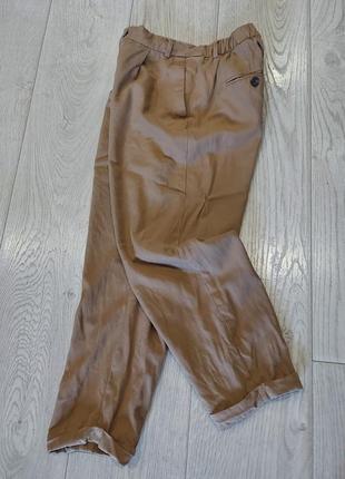 Свободные укороченные брюки цвета кемел zara 44-469 фото
