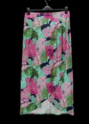 Новая длинная юбка большого размера "george" с растительным принтом. размер uk20/eur48.1 фото