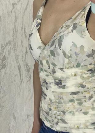Шелковая майка блуза цветочный принт coast2 фото