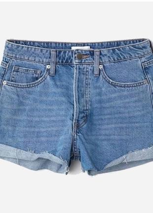 Стильные джинсовые шорты с высокой посадкой батал1 фото