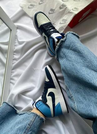 Кроссовки nike air jordan 1 retro blue milk5 фото