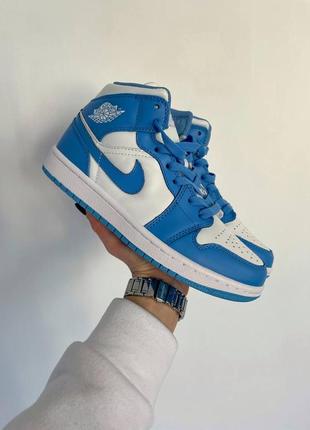 Кроссовки nike air jordan 1 retro blue white