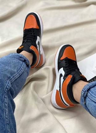 Кроссовки nike air jordan 1 retro orange white black