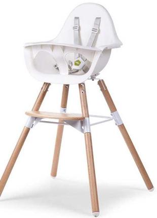 Стільчик для годування childhome evolu 2 natural white1 фото