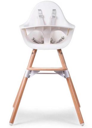 Стільчик для годування childhome evolu 2 natural white2 фото