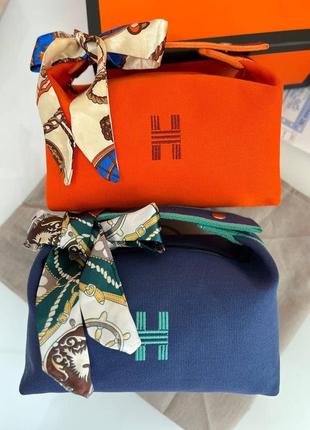 Косметичка hermes оранжевая2 фото