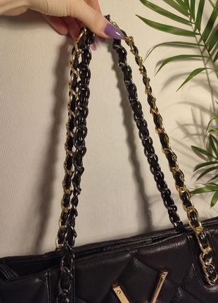 Черная сумка шоппер из эко кожи в стиле ивселеран yves saint laurent юсле сумка с кошельком6 фото