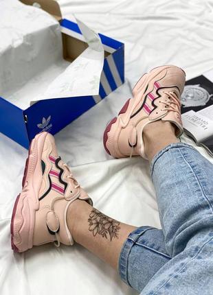 Кроссовки adidas ozweego pink1 фото