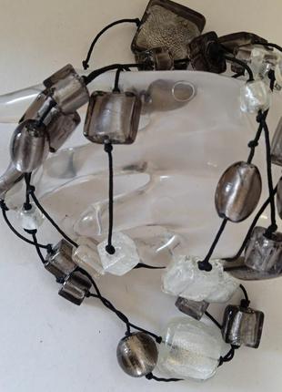 Ожерелье -бусы.фольга в стекле.1 фото
