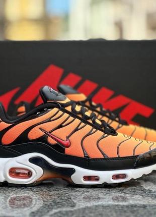 Чоловічі кросівки nike air max plus tn orange, black, white дуже стильні, гарні 40, 41, 42, 43, 44, 45