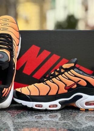 Мужские кроссовки nike air max plus tn orange, black, white очень стильные, красивые 40, 41, 42, 43, 44, 452 фото