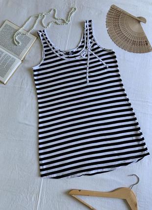 Майка-топ в полоску з натуральної бавовни  (розмір 42)