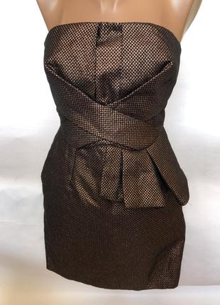 Шикарное бронзовое платье с люрексом1 фото