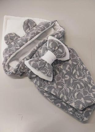 Комплект одежды для новорожденных на выписку, серый3 фото