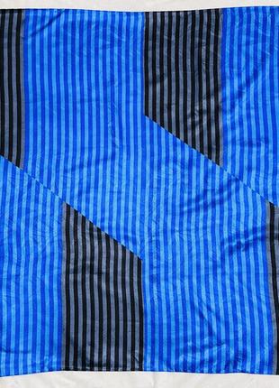 Прекрасный большой шелковый платок абстракция / геометрический принт / в полоску