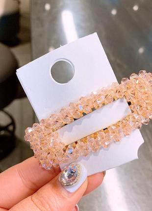 Заколка для волосся з кристалами довжина 7.5 см