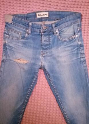 Классные узкие рваные джинсы скинни от pull&bear, p.40 euro5 фото