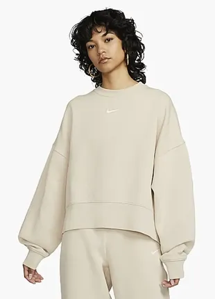 Женская оверсайз флисовая толстовка худи свитшот nike sportswear collection essentials