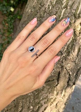 Серебряное кольцо со вставками эмали s056-/20 размер:17.5;16.5;3 фото